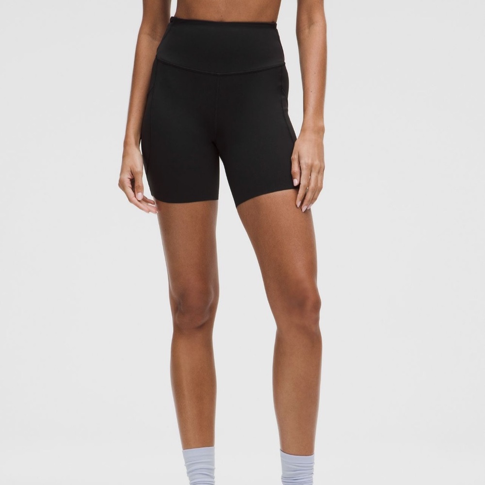 lululemon athletica Black High-Rise Athletic Bike Shorts